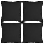 ZNTS Throw Pillows 4 pcs Black 60x60 cm Fabric 314360