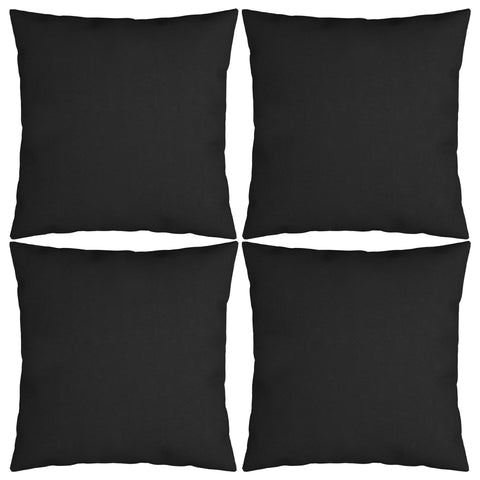 ZNTS Throw Pillows 4 pcs Black 60x60 cm Fabric 314360