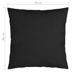 ZNTS Throw Pillows 4 pcs Black 60x60 cm Fabric 314360