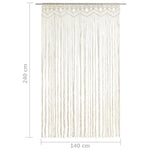 ZNTS Macrame Curtain 140x240 cm Cotton 323976