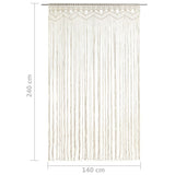 ZNTS Macrame Curtain 140x240 cm Cotton 323976
