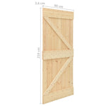 ZNTS Sliding Door with Hardware Set 90x210 cm Solid Pine Wood 3057589