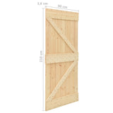 ZNTS Sliding Door with Hardware Set 90x210 cm Solid Pine Wood 3057589
