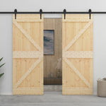 ZNTS Sliding Door with Hardware Set 90x210 cm Solid Pine Wood 3057589