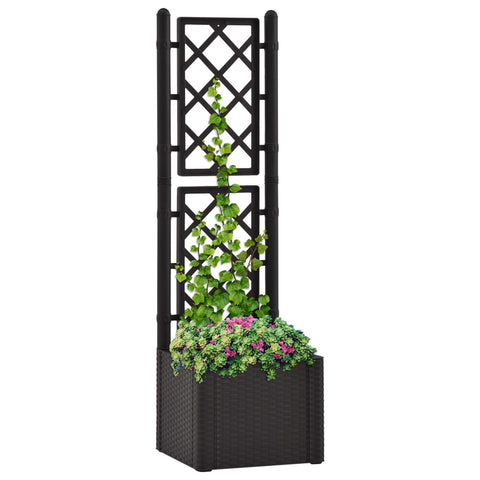ZNTS Garden Raised Bed with Trellis and Self Watering System Anthracite 313965