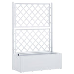 ZNTS Garden Raised Bed with Trellis and Self Watering System White 313967