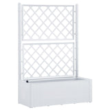ZNTS Garden Raised Bed with Trellis and Self Watering System White 313967