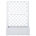 ZNTS Garden Raised Bed with Trellis and Self Watering System White 313967