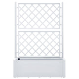 ZNTS Garden Raised Bed with Trellis and Self Watering System White 313967