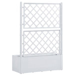 ZNTS Garden Raised Bed with Trellis and Self Watering System White 313967