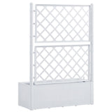 ZNTS Garden Raised Bed with Trellis and Self Watering System White 313967