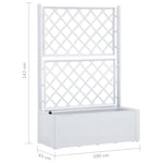 ZNTS Garden Raised Bed with Trellis and Self Watering System White 313967