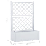 ZNTS Garden Raised Bed with Trellis and Self Watering System White 313967