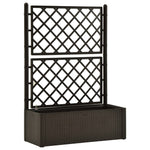 ZNTS Garden Raised Bed with Trellis and Self Watering System Mocha 313968