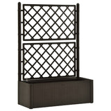 ZNTS Garden Raised Bed with Trellis and Self Watering System Mocha 313968
