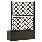 ZNTS Garden Raised Bed with Trellis and Self Watering System Mocha 313968