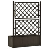 ZNTS Garden Raised Bed with Trellis and Self Watering System Mocha 313968