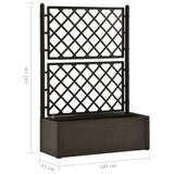 ZNTS Garden Raised Bed with Trellis and Self Watering System Mocha 313968