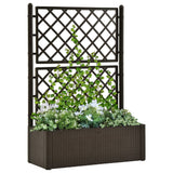 ZNTS Garden Raised Bed with Trellis and Self Watering System Mocha 313968