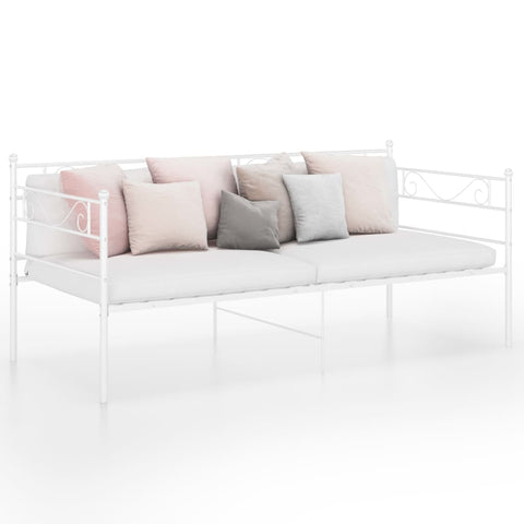ZNTS Sofa Bed Frame without Mattress White Metal 90x200 cm 324768