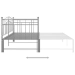 ZNTS Pull-out Sofa Bed Frame without Mattress Grey Metal 90x200 cm 324784