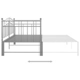 ZNTS Pull-out Sofa Bed Frame without Mattress Grey Metal 90x200 cm 324784