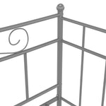 ZNTS Pull-out Sofa Bed Frame without Mattress Grey Metal 90x200 cm 324784