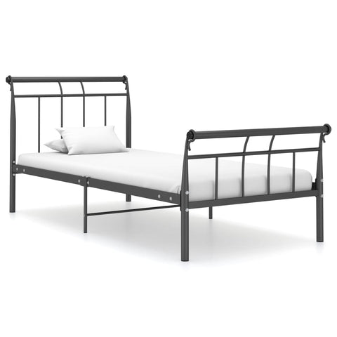 ZNTS Bed Frame without Mattress Black Metal 100x200 cm 325033