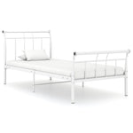 ZNTS Bed Frame without Mattress White Metal 100x200 cm 325034