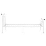 ZNTS Bed Frame without Mattress White Metal 100x200 cm 325034