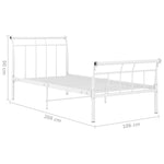 ZNTS Bed Frame without Mattress White Metal 100x200 cm 325034