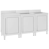 ZNTS Commercial Kitchen Sink Cabinet 180x60x96 cm Stainless Steel 3058271