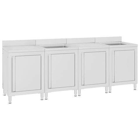 ZNTS Commercial Kitchen Sink Cabinet 240x60x96 cm Stainless Steel 3058272