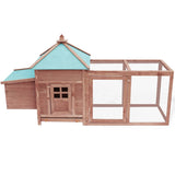 ZNTS Chicken Coop with Nest Box Mocha 190x72x102 cm Solid Firwood 170982
