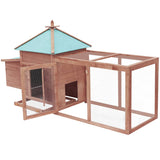 ZNTS Chicken Coop with Nest Box Mocha 190x72x102 cm Solid Firwood 170982