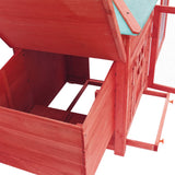 ZNTS Chicken Coop with Nest Box Red 190x72x102 cm Solid Firwood 170983