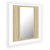 ZNTS LED Bathroom Mirror Cabinet Sonoma Oak 40x12x45 cm 804951