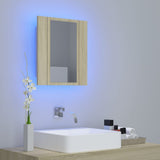 ZNTS LED Bathroom Mirror Cabinet Sonoma Oak 40x12x45 cm 804951