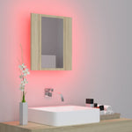 ZNTS LED Bathroom Mirror Cabinet Sonoma Oak 40x12x45 cm 804951