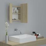 ZNTS LED Bathroom Mirror Cabinet Sonoma Oak 40x12x45 cm 804951