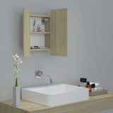 ZNTS LED Bathroom Mirror Cabinet Sonoma Oak 40x12x45 cm 804951