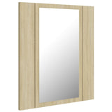 ZNTS LED Bathroom Mirror Cabinet Sonoma Oak 40x12x45 cm 804951