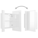 ZNTS LED Bathroom Mirror Cabinet High Gloss White 40x12x45 cm 804953
