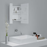ZNTS LED Bathroom Mirror Cabinet High Gloss White 40x12x45 cm 804953