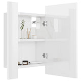 ZNTS LED Bathroom Mirror Cabinet High Gloss White 40x12x45 cm 804953