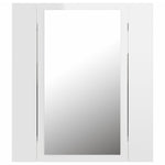 ZNTS LED Bathroom Mirror Cabinet High Gloss White 40x12x45 cm 804953
