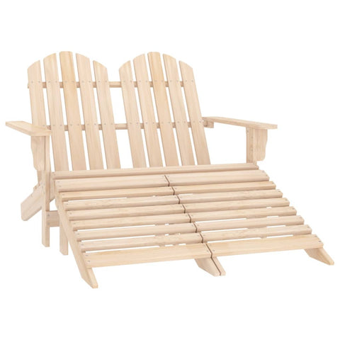ZNTS 2-Seater Garden Adirondack Chair & Ottoman Fir Wood 315912