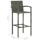 ZNTS 5 Piece Garden Bar Poly Rattan Grey 3064773