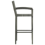 ZNTS 5 Piece Garden Bar Poly Rattan Grey 3064773