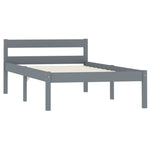 ZNTS Bed Frame with 2 Drawers Grey Solid Pine Wood 90x200 cm 3060693